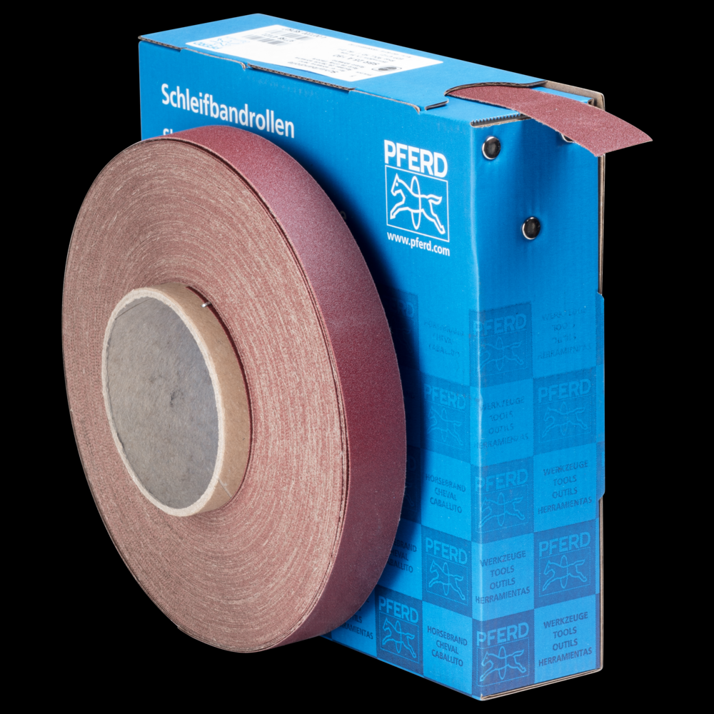 PFERD Shop Roll, Resin over Resin Heavy-Duty, 1&#34; x 50 yards, 180 Grit, Aluminum oxide