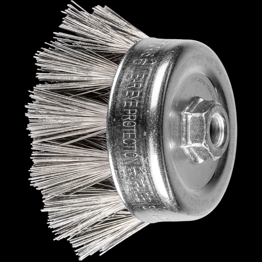 PFERD Diamond Coated Wire Cup Brush 2-3/4&#34; Dia. 270 Grit 5/8-11&#34; Thread