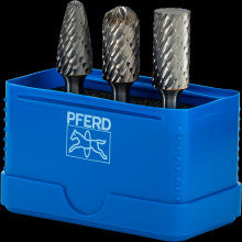 Pferd Inc. 21728038 - PFERD Carbide Bur Set 3 Piece OMNI Cut 1/4" Shank Plastic Case