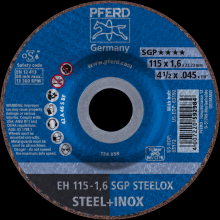 Pferd Inc. 69120773 - PFERD Cut-Off Wheel, 4-1/2" x .045 x 7/8, SGP STEELOX, T27, Aluminum oxide