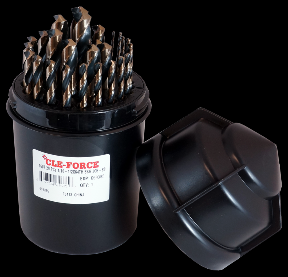 Bit Barrel™ Black & Gold Jobber Length Drill Set