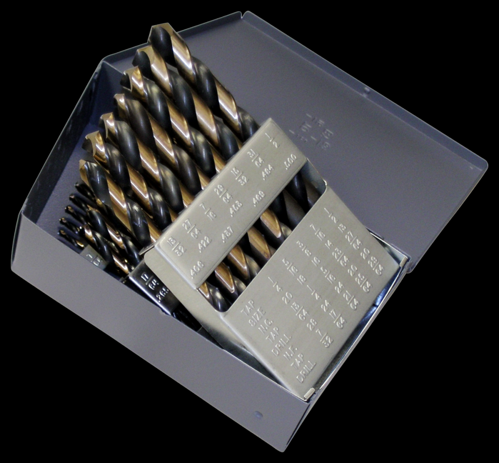 135° Heavy-Duty Black & Gold Jobber Length Drill Set
