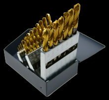Cle-Line C97414 - 135° HSS HD Jobber Length Drill TiN-Tipped Set