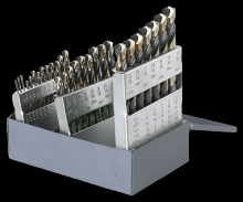 Cle-Line C74059 - 135° Heavy-Duty Black & Gold Jobber Length Drill Set