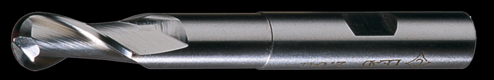 HSS Single End 2-Flute Center Cutting Extended Neck Ball Nose Finisher
