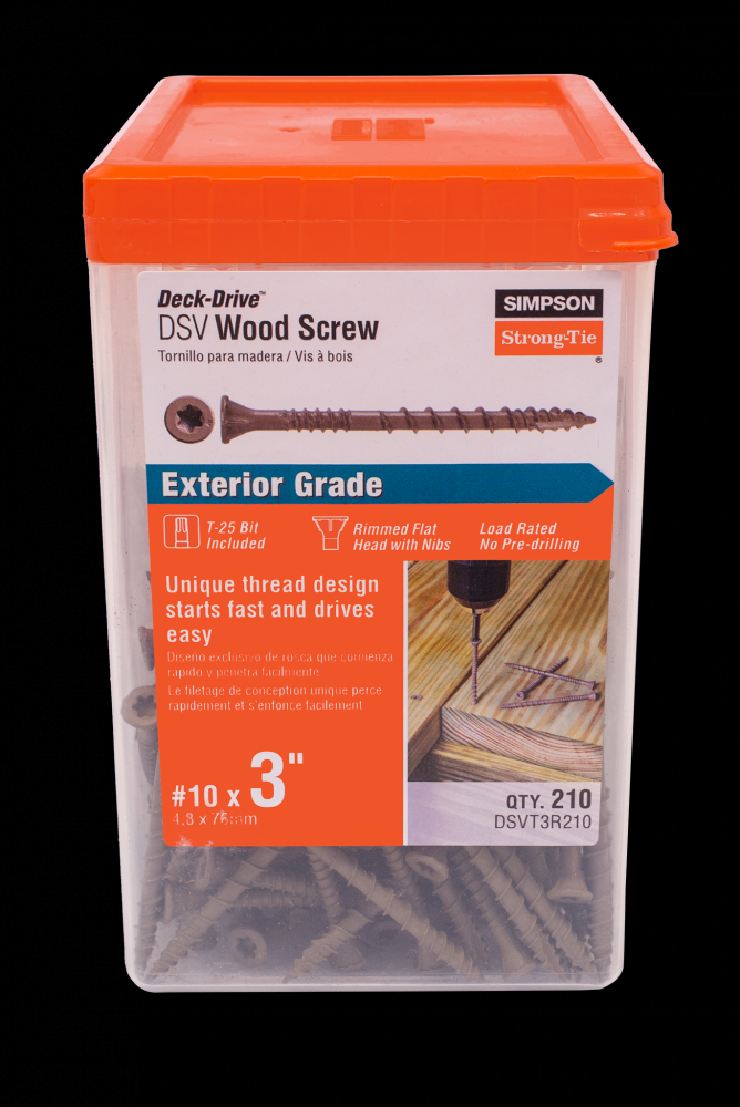 Deck-Drive™ DSV WOOD Screw - #10 x 3 in. T25, Flat Head, Quik Guard®, Tan (210-Qty)