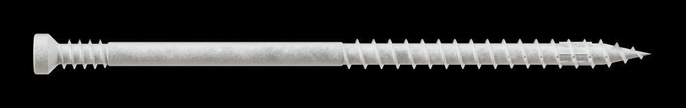 Finish Trim Screw - #7 x 3 in. T10, Trim-Head, Quik Guard®, White (100-Qty)
