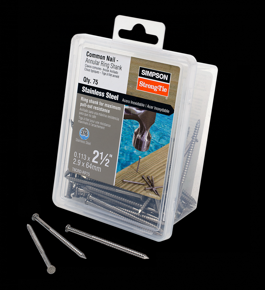 Cedar and Redwood Decking Nail - 2-1/2 in. x .113 in. Type 316 Stainless Steel (75-Qty)