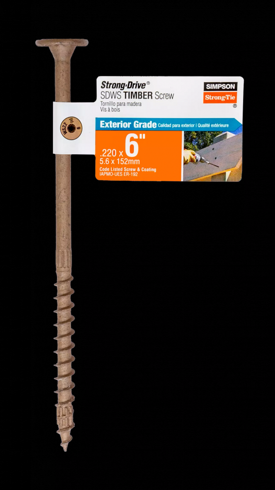 Strong-Drive® SDWS™ TIMBER Screw (Exterior Grade) - 0.220 in. x 6 in. T40, Tan