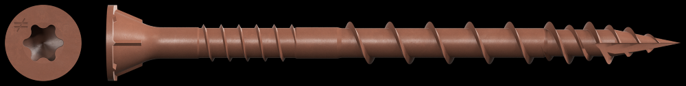 Deck-Drive™ DSV WOOD Screw (Collated) - #10 x 2-1/2 in. T25 6-Lobe, Red (1000-Qty)