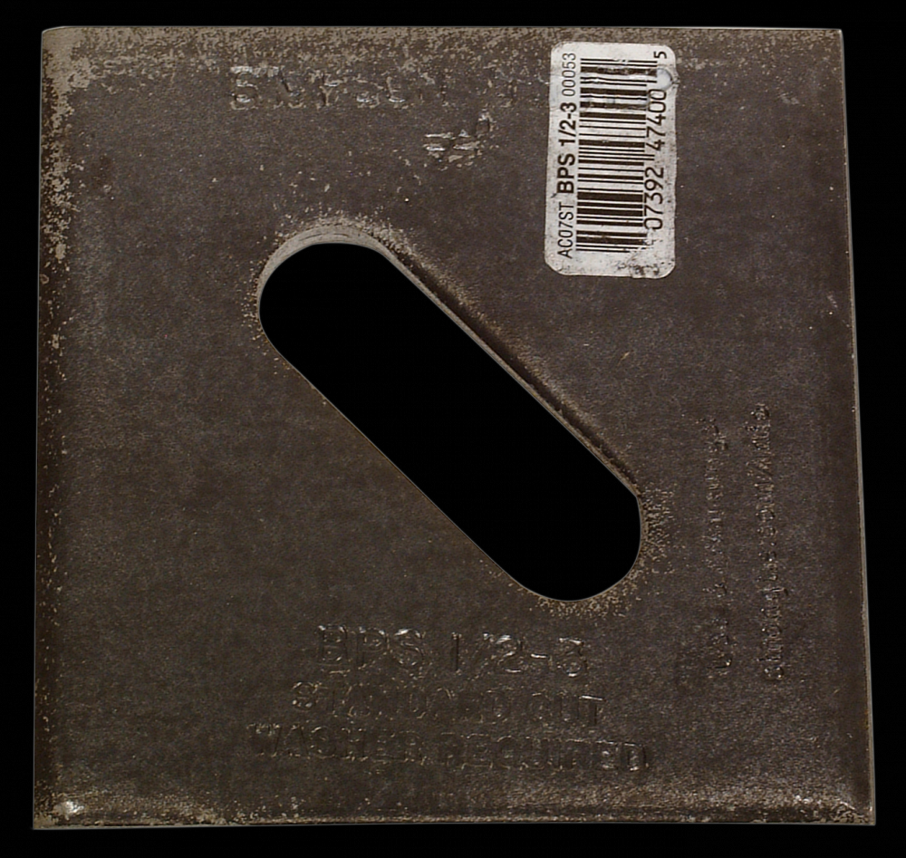 BPS 3 in. x 3 in. Slotted Bearing Plate with 1/2 in. Bolt Dia.