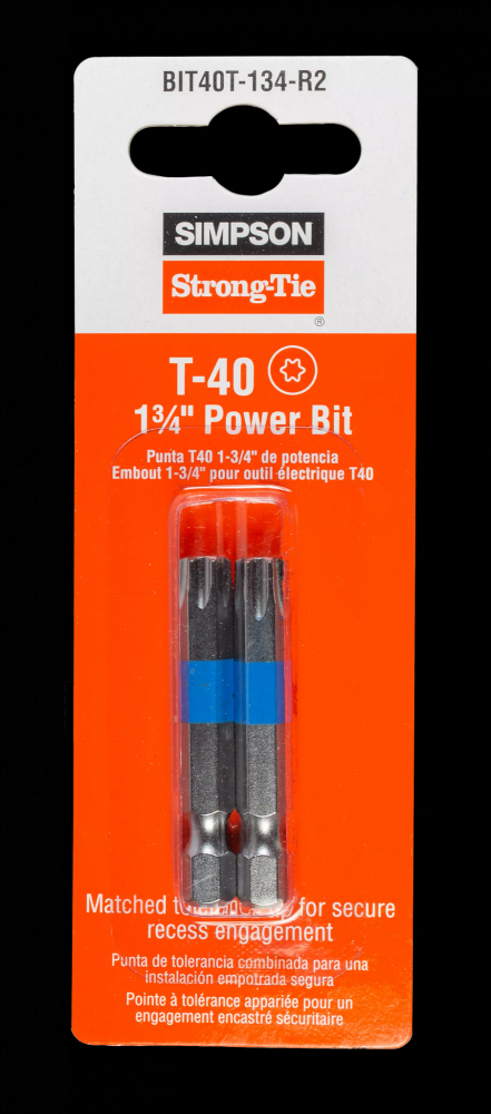 T40 6-Lobe Drive 1-3/4 in. Power Bit (2-Qty)