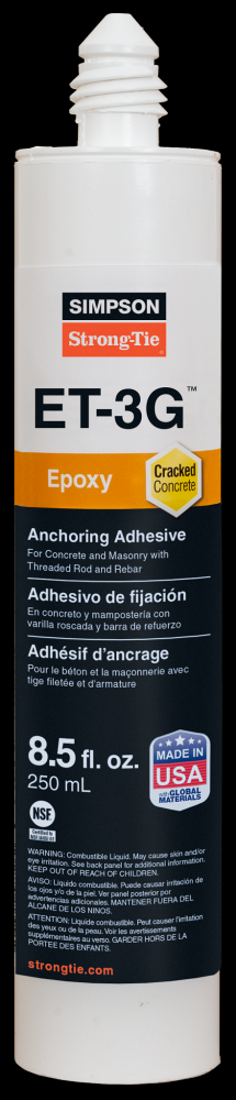 ET-3G™ 8.5-oz. Epoxy Adhesive Cartridge w/ Nozzle and Extension