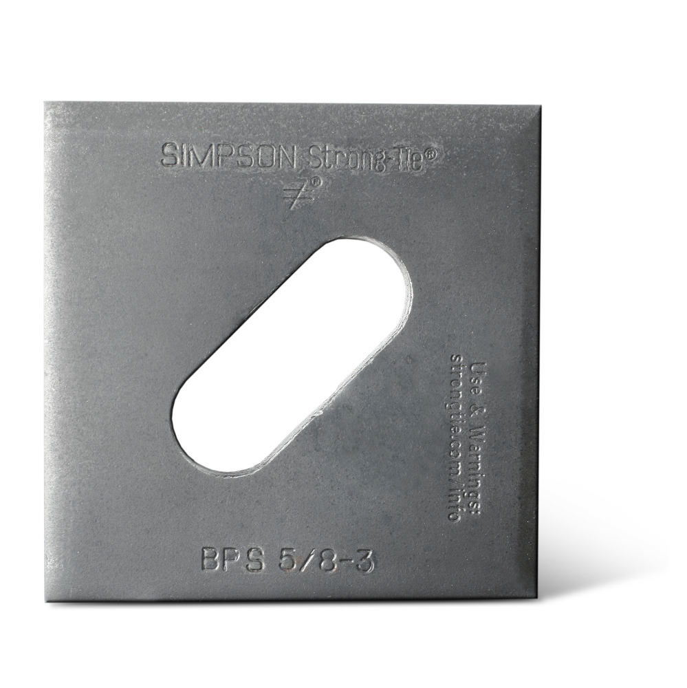 BPS 3 in. x 3 in. Slotted Bearing Plate with 5/8 in. Bolt Dia.