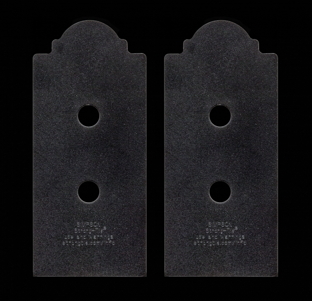 Outdoor Accents® Mission Collection® ZMAX®, Black Post Base Side Plate for 4x (Qty-2)