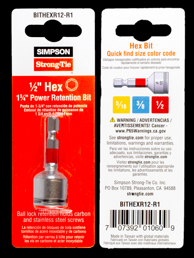 1/2-in. Hex-Drive 1-3/4 in. Power Bit