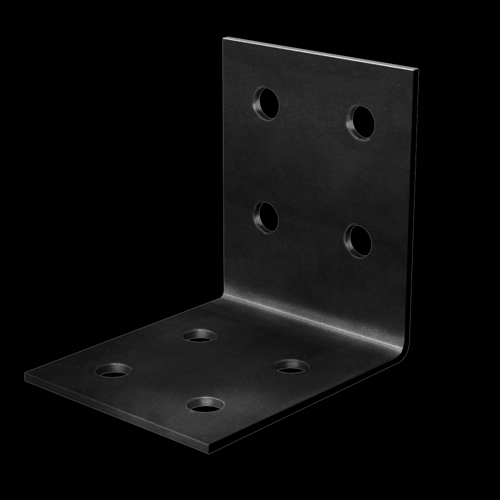 HLPC 7-1/4 in. x 6 in. Black Powder-Coated Ornamental Heavy Angle