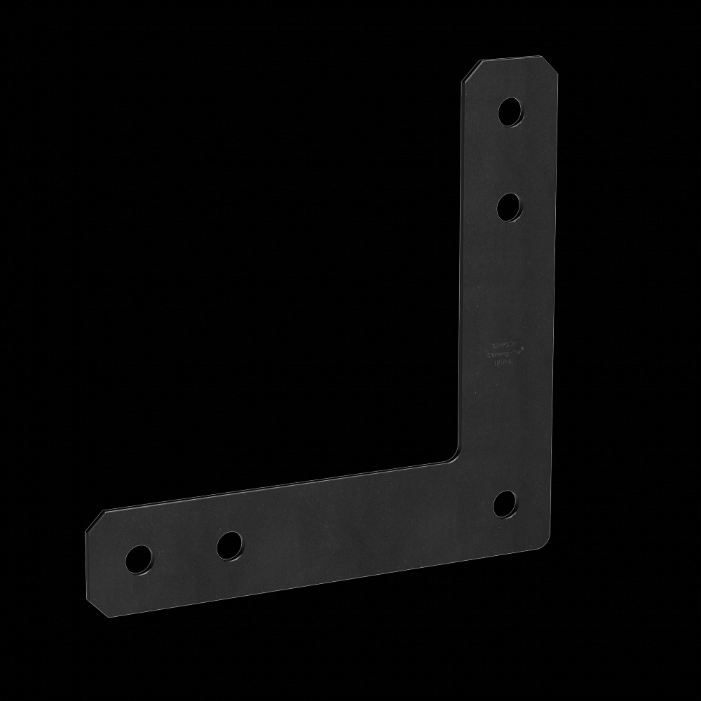 HLPC 12 in. x 12 in. 7-Gauge Black Powder-Coated Ornamental L Strap