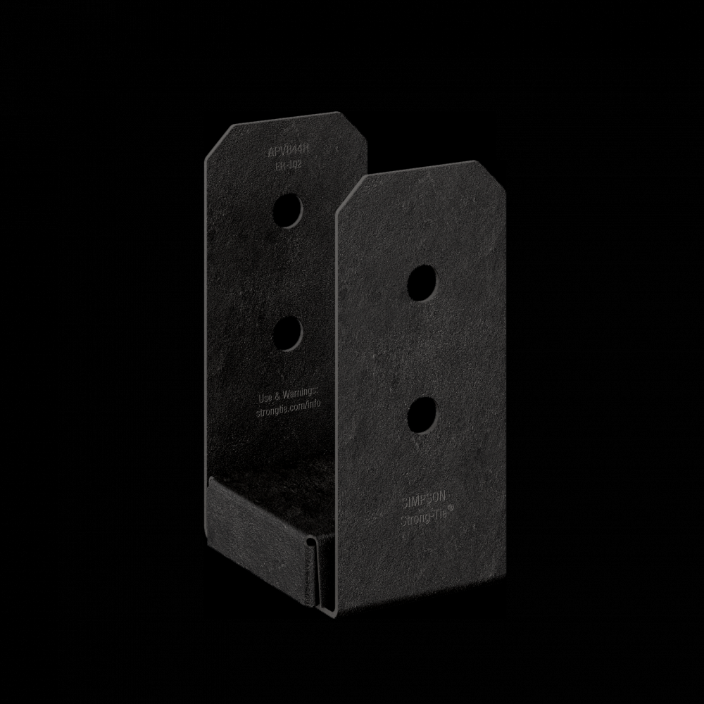 Outdoor Accents® Avant Collection™ ZMAX®, Black Powder-Coated Post Base for 4x4 Rough