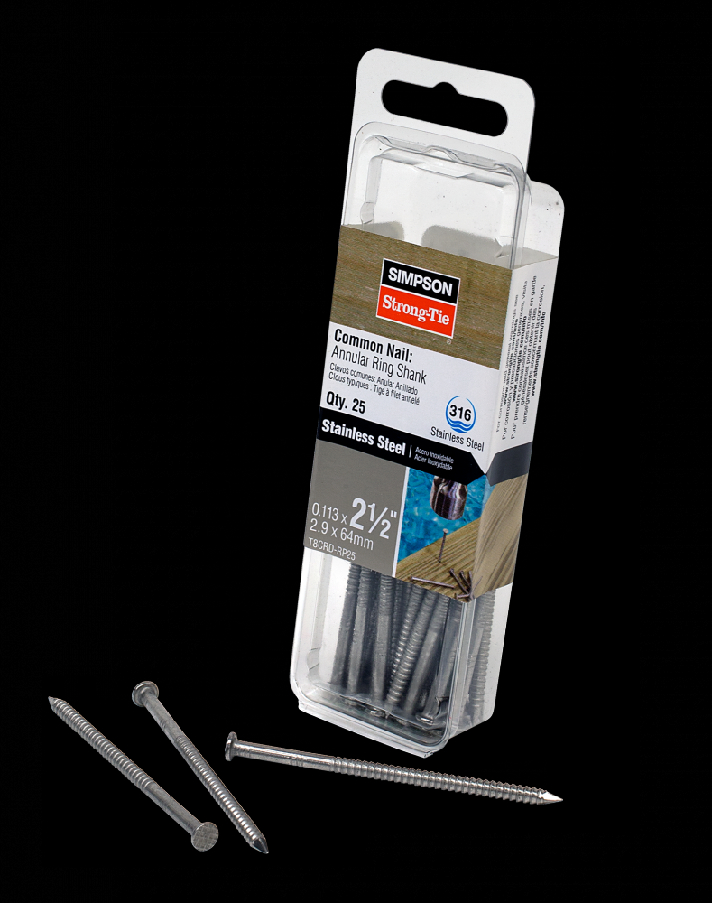 Cedar and Redwood Decking Nail - 2-1/2 in. x .113 in. Type 316 Stainless Steel (25-Qty)