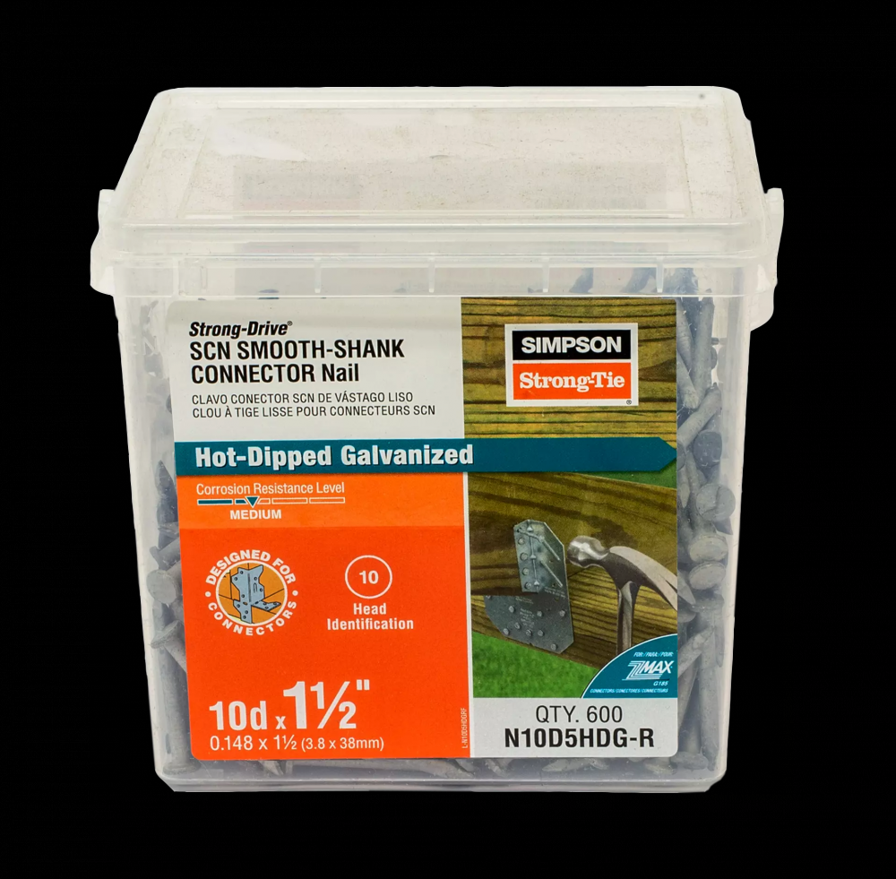Strong-Drive® SCN SMOOTH-SHANK CONNECTOR Nail - 1-1/2 in. x 0.148 in. HDG (600-Qty)