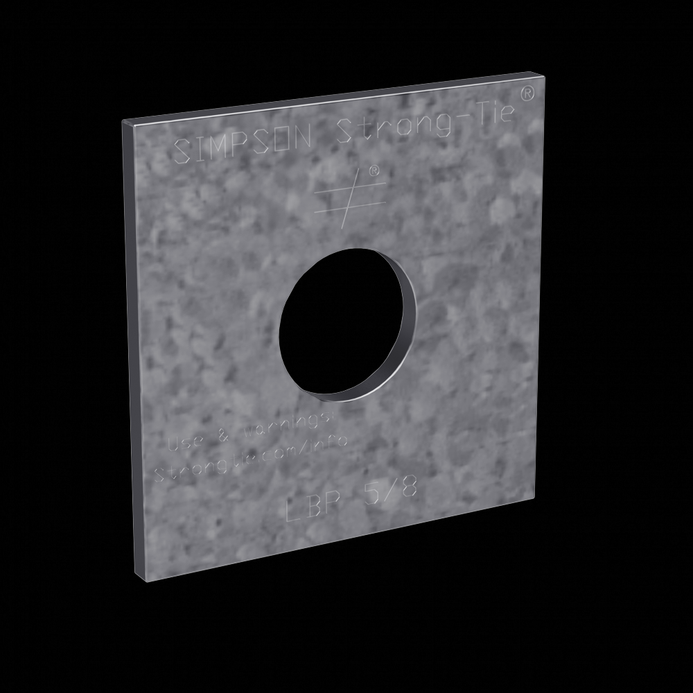 LBP 2 in. x 2 in. ZMAX® Galvanized Bearing Plate for 5/8-in. Dia. Anchor Bolt