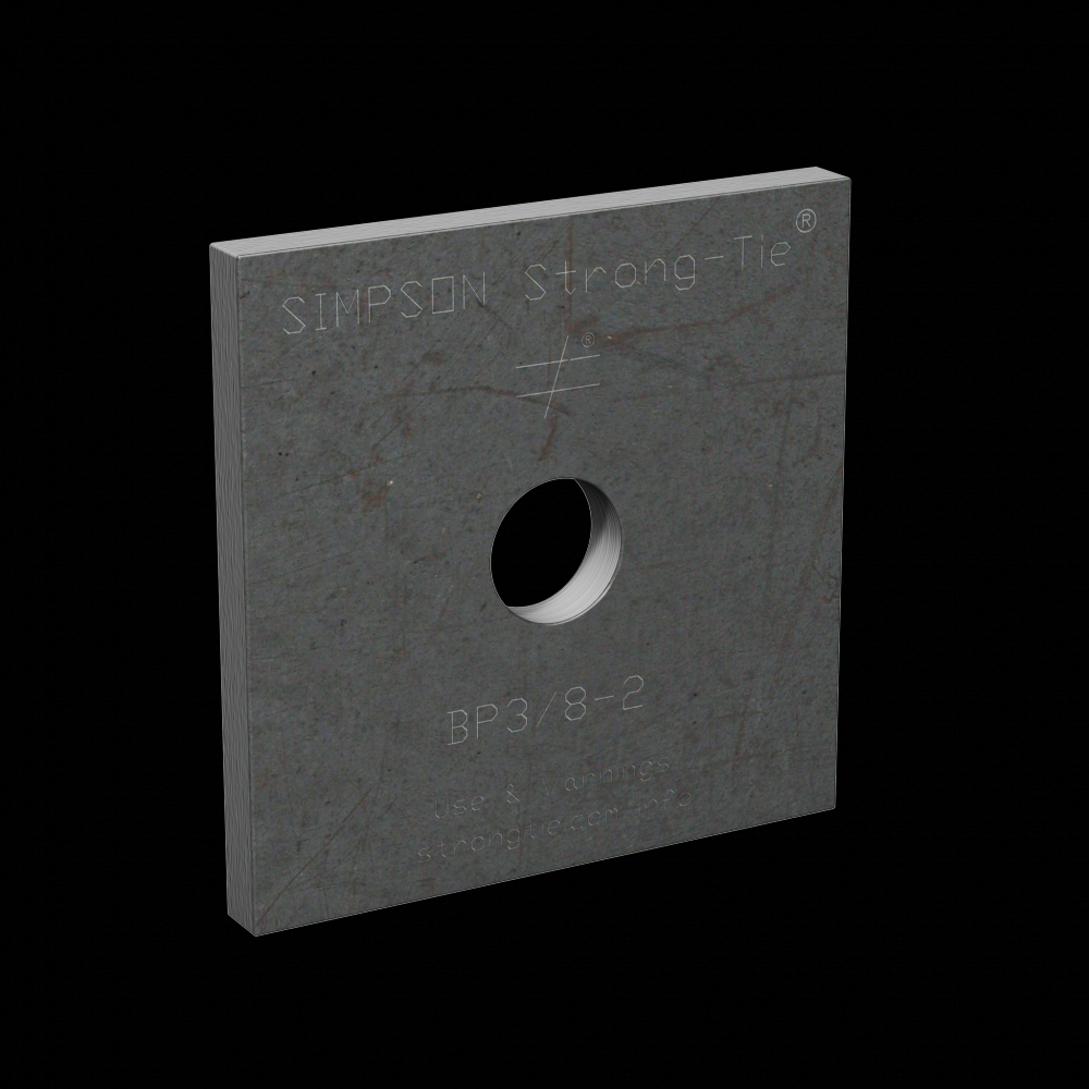BP 2 in. x 2 in. Bearing Plate with 3/8 in. Bolt Dia.