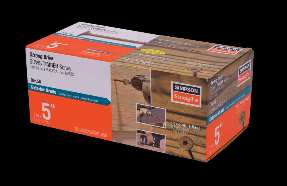 Strong-Drive® SDWS™ TIMBER Screw (Exterior Grade) - 0.220 in. x 5 in. T40, Tan (50-Qty)