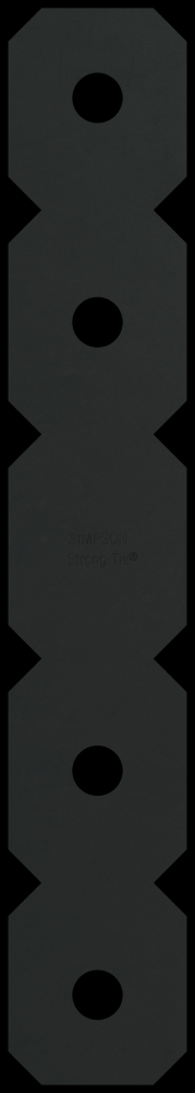 OS 2 in. x 12 in. Black Powder-Coated Ornamental Strap