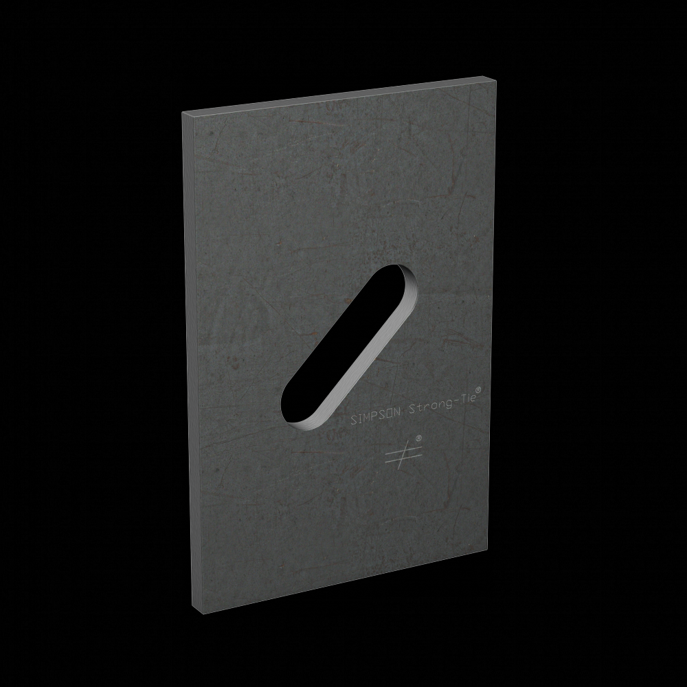 BPS 3 in. x 4-1/2 in. Slotted Bearing Plate with 1/2 in. Bolt Dia.