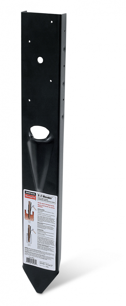 E-Z Mender™ 12-Gauge Black Powder-Coated Mender Plate for 4x4 Wood Post
