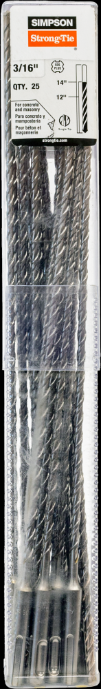 3/16 in. x 14 in. SDS-plus® Shank Drill Bit (25-Qty)