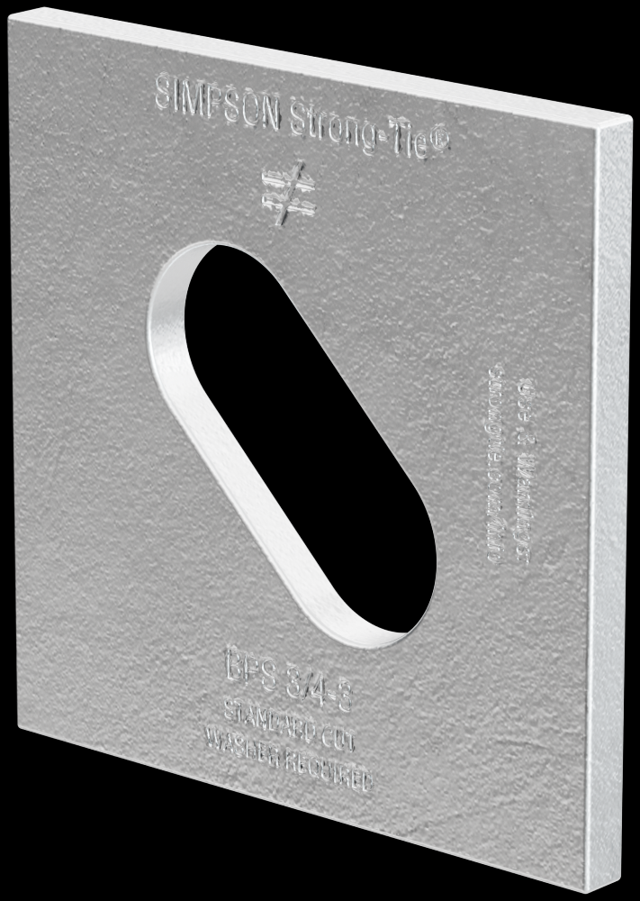 BPS 3 in. x 3 in. HDG Slotted Bearing Plate with 3/4 in. Bolt Dia.