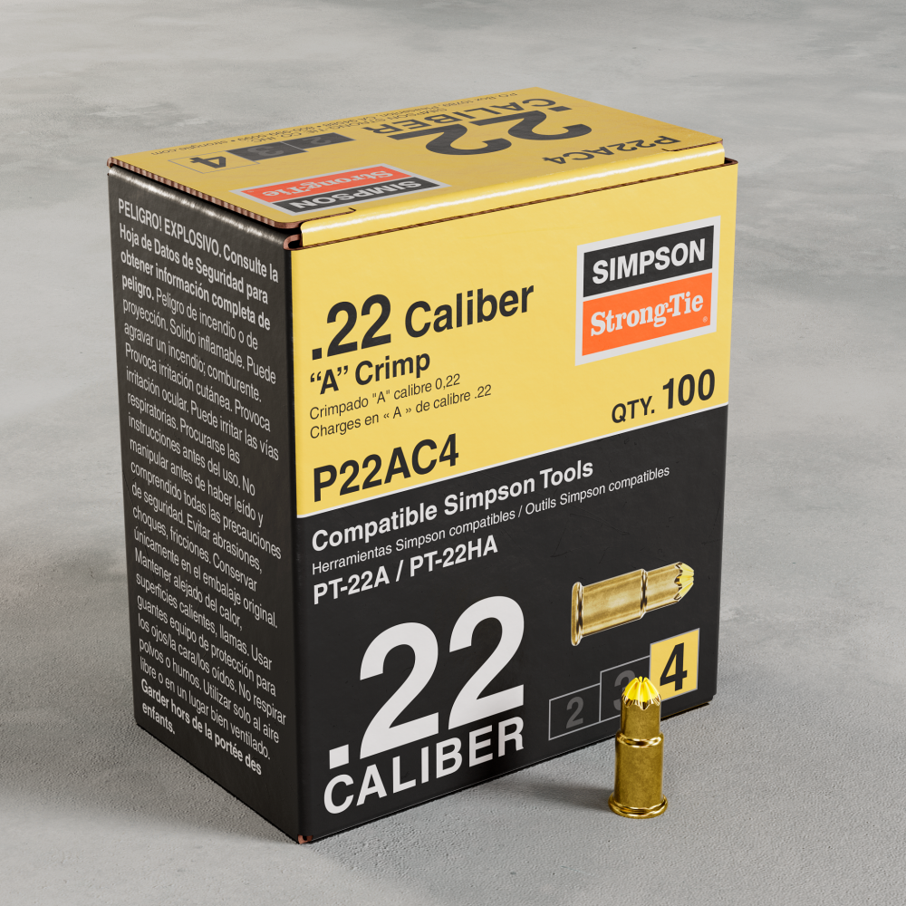 P22AC 0.22-Caliber Single-Shot Crimp Load, LVL 4, Yellow (100-Qty)