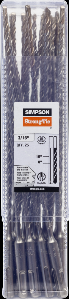 3/16 in. x 10 in. SDS-plus® Shank Drill Bit (25-Qty)