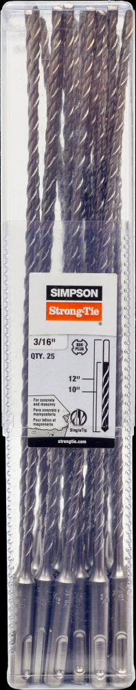 3/16 in. x 12 in. SDS-plus® Shank Drill Bit (25-Qty)