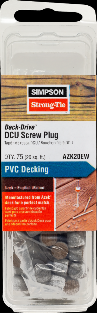 Deck-Drive™ DCU Screw Plug - Azek English Walnut (75-Qty)