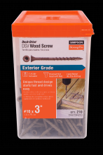 Simpson Strong-Tie DSVT3R210 - Deck-Drive™ DSV WOOD Screw - #10 x 3 in. T25, Flat Head, Quik Guard®, Tan (210-Qty)