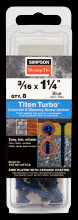 Simpson Strong-Tie TNT18114TFC8 - Titen Turbo™ - 3/16 in. x 1-1/4 in. 6-Lobe Flat-Head Concrete and Masonry Screw, Blue (8-Qty)