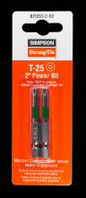 Simpson Strong-Tie BIT25T-2-R2 - T25 6-Lobe-Drive 2-in. Power Bit (2-Qty)