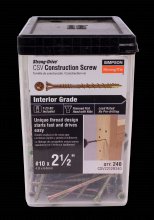Simpson Strong-Tie CSVZ212R240 - Strong-Drive® CSV Construction Screw - #10 x 2-1/2 in. T25, Flat Head, Yellow Zinc (240-Qty)