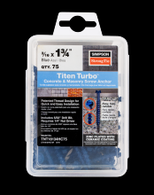Simpson Strong-Tie TNT18134HC75 - Titen Turbo™ - 3/16 in. x 1-3/4 in. Hex-Head Concrete and Masonry Screw, Blue (75-Qty)