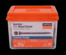 Simpson Strong-Tie DSVT158R160 - Deck-Drive™ DSV WOOD Screw - #8 x 1-5/8 in. T25, Flat Head, Quik Guard®, Tan (160-Qty)
