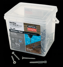 Simpson Strong-Tie T08162WP-RP340 - Deck-Drive™ DWP WOOD SS Screw - #8 x 1-5/8 in. T20, Flat Head, Type 316 (340-Qty)