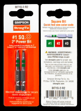 Simpson Strong-Tie BIT1S-2-R2 - #1 Square-Drive 2-in. Power Bit (2-Qty)