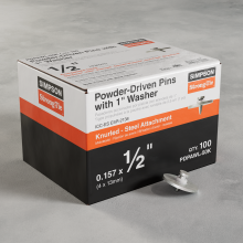 Simpson Strong-Tie PDPAWL-50K - PDPAWL .157-in. x 1/2-in. Powder-Actuated Knurled Drive Pin w/ 1-in. Washer (100-Qty)