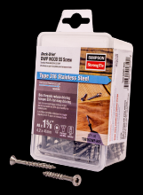 Simpson Strong-Tie T08162WP-R85 - Deck-Drive™ DWP WOOD SS Screw - #8 x 1-5/8 in. T20, Flat Head, Type 316 (85-Qty)