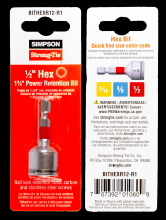 Simpson Strong-Tie BITHEXR12-R1 - 1/2-in. Hex-Drive 1-3/4 in. Power Bit
