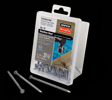 Simpson Strong-Tie T16PTD-RP25 - Preservative-Treated Wood Decking Nail, Ring Shank - 3-1/2 in. x .148 in. Type 316 (25-Qty)