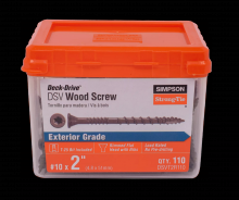 Simpson Strong-Tie DSVT2R110 - Deck-Drive™ DSV WOOD Screw - #10 x 2 in. T25, Flat Head, Quik Guard®, Tan (110-Qty)